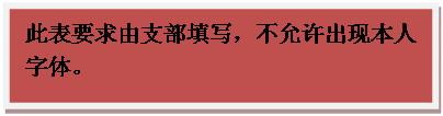 文本框: 此表要求由支部填写，不允许出现本人字体。
